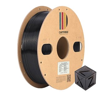 PETG пластик CartriDge 1.75мм 1кг черно-прозрачный с блестками