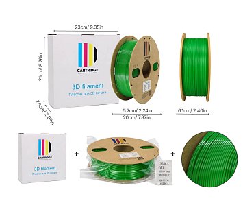 PETG пластик CartriDge 1.75мм 1кг зеленый для 3D-принтера