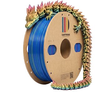 PLA пластик CartriDge 1.75мм 1кг шелк красный-синий-золотой