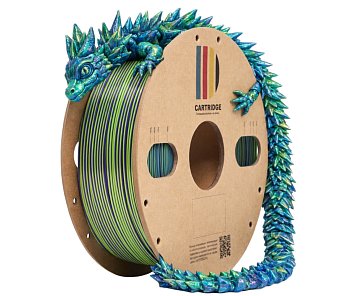 PLA пластик CartriDge 1.75мм 1кг шелк синий-фиолетовый-желтый