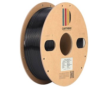 PETG пластик CartriDge 1.75мм 1кг черно-прозрачный с блестками