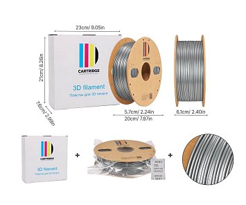 TPU 95A пластик CartriDge 1.75мм 1кг шелк серебристый для 3D-принтера