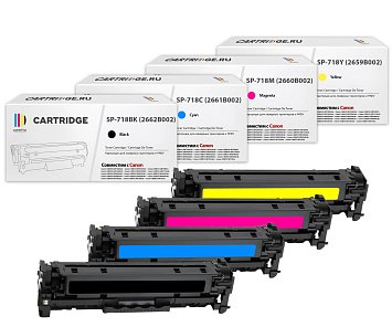 Комплект картриджей SP 718BK-718C-718M-718Y для Canon (4 цвета)