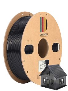 PETG пластик CartriDge 1.75мм 1кг черно-прозрачный с блестками