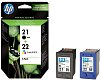 Комплект картриджей HP 21/22 (SD367AE) цветной и черный