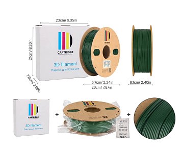 PETG пластик CartriDge 1.75мм 1кг армейский зеленый хаки