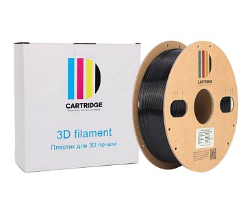 PETG пластик CartriDge 1.75мм 1кг черно-прозрачный с блестками