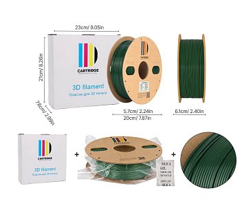 PLA пластик CartriDge 1.75мм 1кг армейский зеленый хаки