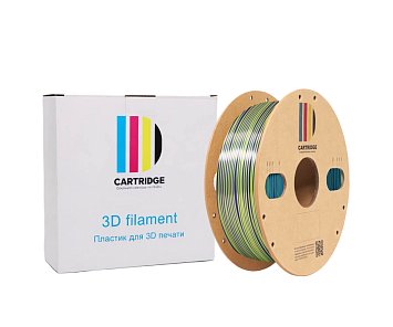 PLA пластик CartriDge 1.75мм 1кг шелк синий-фиолетовый-желтый