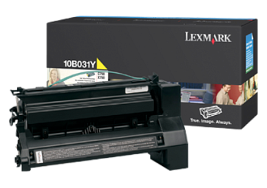 Картридж лазерный Lexmark 10B031 желтый оригинальный
