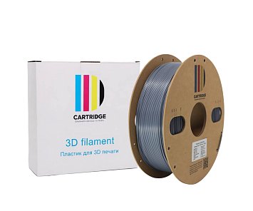 PLA пластик CartriDge 1.75мм 1кг серый-серебро для 3D-принтера