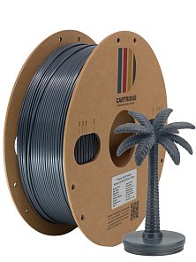 PETG пластик CartriDge 1.75мм 1кг темно-серый-серебро