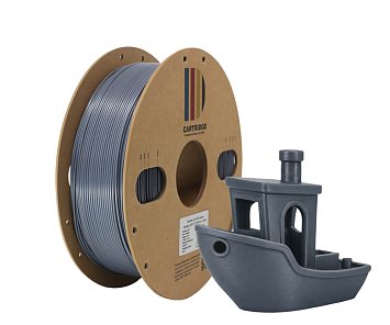 PLA пластик CartriDge 1.75мм 1кг серый-серебро для 3D-принтера