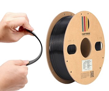PETG пластик CartriDge 1.75мм 1кг черно-прозрачный с блестками