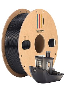 PETG пластик CartriDge 1.75мм 1кг черно-прозрачный с блестками