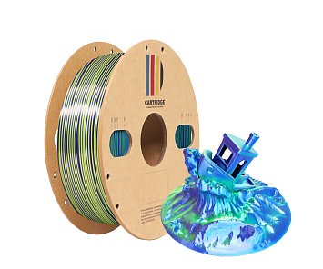 PLA пластик CartriDge 1.75мм 1кг шелк синий-фиолетовый-желтый