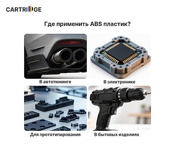 ABS пластик CartriDge 1.75мм 1кг черный для 3D-принтера
