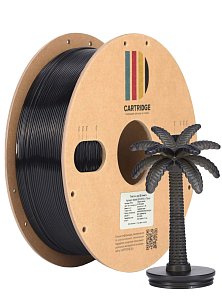 PETG пластик CartriDge 1.75мм 1кг черно-прозрачный с блестками