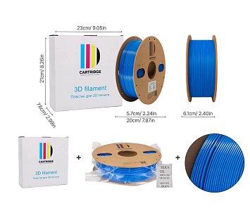 PETG пластик CartriDge 1.75мм 1кг синий для 3D-принтера